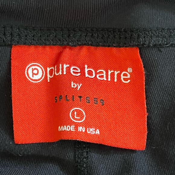 Pure Barre by Splits 59 Black Leggings Ribbed Below the Knee Size Large Yoga - Picture 5 of 6